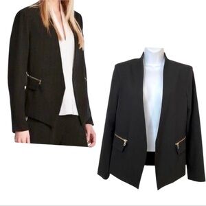Elegant Robert Rodriguez Black Women's Blazer with gold zipper accents